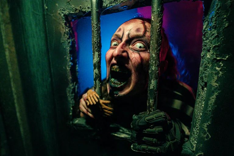A detailed scene inside HellScream Haunted House